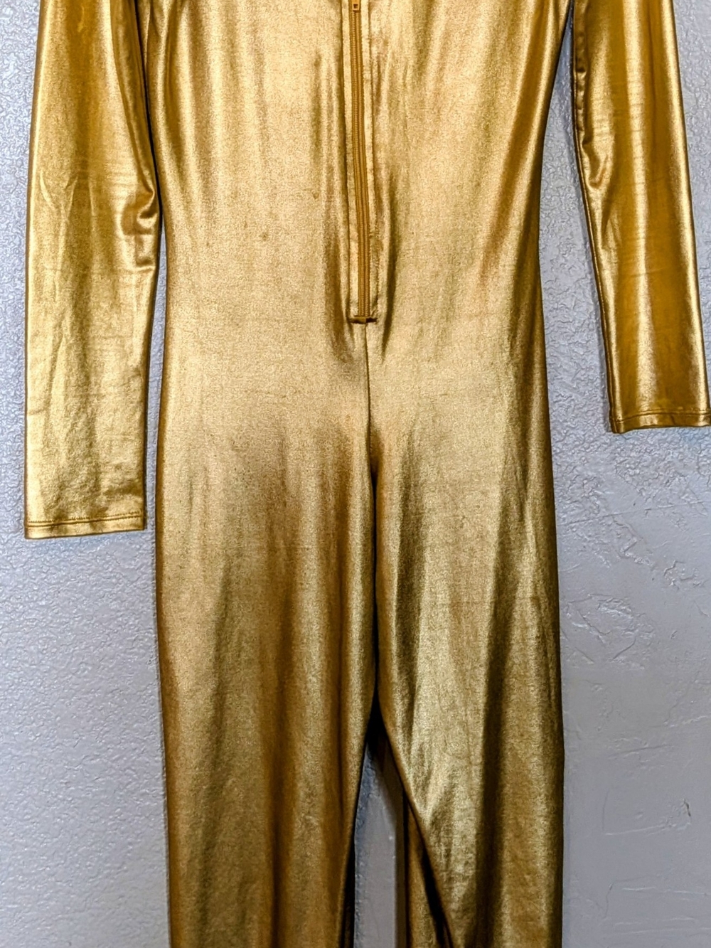 Vintage Forplay Metallic Gold Jumpsuit Catsuit Romper Costume Party S/M